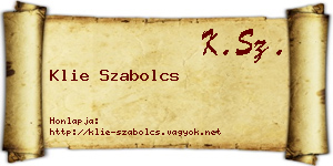 Klie Szabolcs névjegykártya